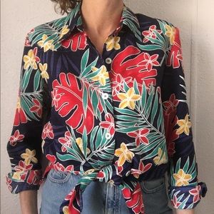 🌺VTG 90s floral button down blouse